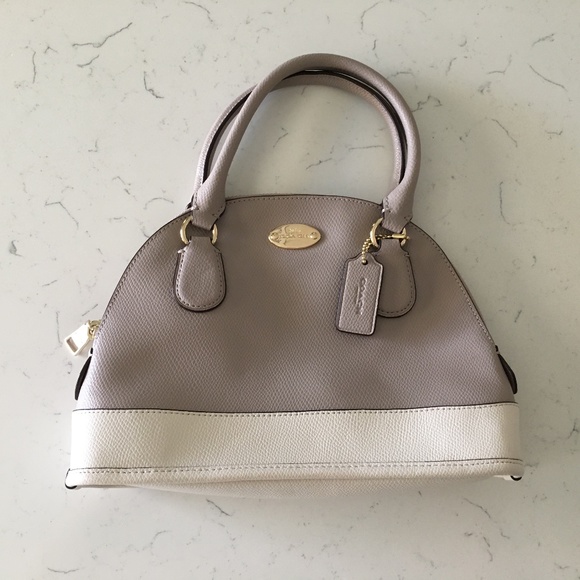 Coach two tone leather hand bag with strap - Picture 1 of 8